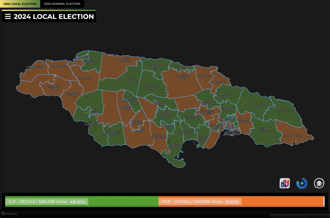 Nationwide and Bluedot election-night map