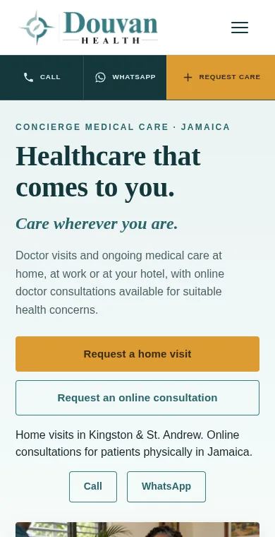 Douvan Health home page on a phone